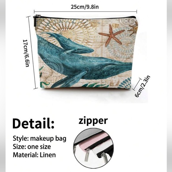 ⭐️ New Colorful Octopus Graphic Make Up Carryall Canvas Zip Top Pouch OS - Picture 5 of 8